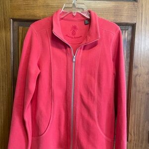 Tommy Bahama Coral Pink Full-Zip Teddy Fleece Jacket